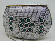 Metal Mosaic Stone Purse Shell Bag
