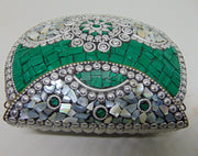 Metal Mosaic Stone Purse Shell Bag