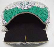 Metal Mosaic Stone Purse Shell Bag