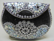 Metal Mosaic Stone Purse Shell Bag