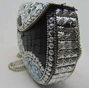 Metal Mosaic Stone Purse Shell Bag