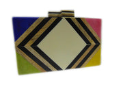 Geometrical Design Resin Clutch Box purse  bag