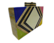 Geometrical Design Resin Clutch Box purse  bag