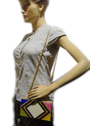 Geometrical Design Resin Clutch Box purse  bag