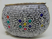 Metal Mosaic Stone Purse Shell Bag