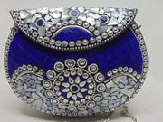 Metal Mosaic Stone Purse Shell Bag