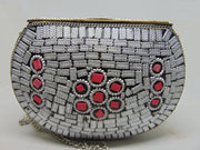 Metal Mosaic Stone Purse Shell Bag