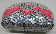 Metal Mosaic Stone Purse Shell Bag