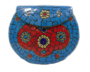 FIROZA MOSAIC WORK PURSE METAL CLUTCH INDIAN HANDMADE