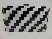 Mop & Resin Filled Metal Box Clutch Bag