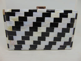 Mop & Resin Filled Metal Box Clutch Bag