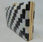 Mop & Resin Filled Metal Box Clutch Bag