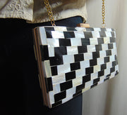 Mop & Resin Filled Metal Box Clutch Bag