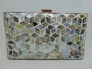 Quadrangle shape mop inlay Metal Purse Clutch