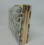 Quadrangle shape mop inlay Metal Purse Clutch
