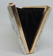 Mop Filled Metal Resin Box Clutch Bag
