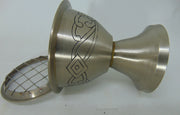 Tall incense Charcoal incense burner in silver-plated steel