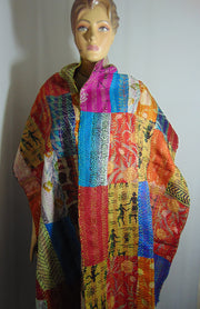 Assorted Patch Long Silk kantha work reversible Scarves