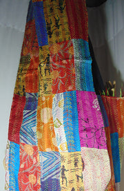 Assorted Patch Long Silk kantha work reversible Scarves