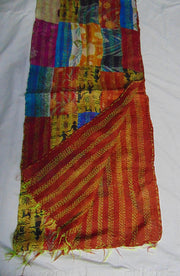 Assorted Patch Long Silk kantha work reversible Scarves