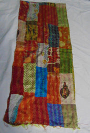Assorted Patch Long Silk kantha work reversible Scarves