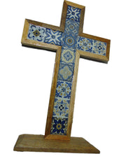 Enamel work Wood Christians  Decorative Tabletop Cross