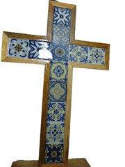 Enamel work Wood Christians  Decorative Tabletop Cross