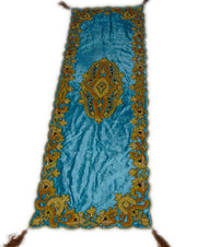 Blue Chenelle cashmere Embroidery Table Runner(50x100cm)