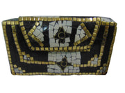 Mosaic Metal Purse Ethnic Indian Stone Clutch Bags