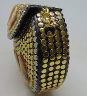 Jewel gold Resin Stone Shape Metal Clutch Bags