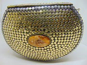 Jewel gold Resin Stone Shape Metal Clutch Bags