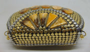 Jewel gold Resin Stone Shape Metal Clutch Bags