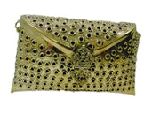 REPOUSSE BRASS METAL ENGRAVED CRAFTED CLUTCH