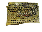 REPOUSSE BRASS METAL ENGRAVED CRAFTED CLUTCH