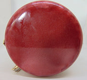 Red Resin Acrylic Round Box Clutch & Purse