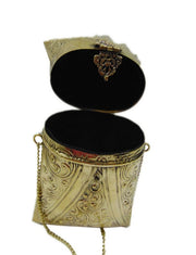 REPOUSSE VINTAGE BRASS METAL CRAFTED CLUTCH