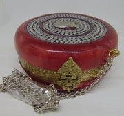Red Resin Acrylic Round Box Clutch & Purse