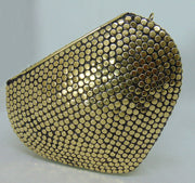 Jewel stone Metal Clutch gold  Bag