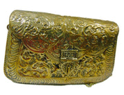 VINTAGE HANDMADE BRASS METAL PURSE WOMEN  PARTY CLUTCH BAG