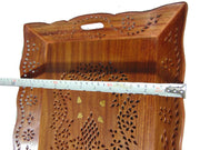 Cutwork Design Wooden Carved Serving Tray