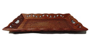 Cutwork Design Wooden Carved Serving Tray