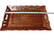 Cutwork Design Wooden Carved Serving Tray