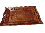 Cutwork Design Wooden Carved Serving Tray