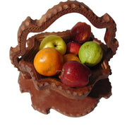 Leaf cutting Wooden Bowl Collapsible Basket