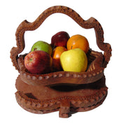 Leaf cutting Wooden Bowl Collapsible Basket