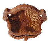 Leaf cutting Wooden Bowl Collapsible Basket