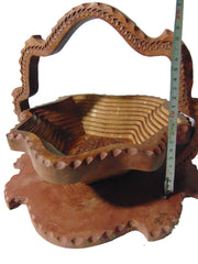 Leaf cutting Wooden Bowl Collapsible Basket