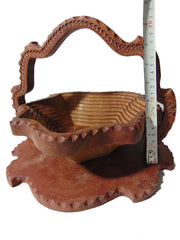 Leaf cutting Wooden Bowl Collapsible Basket