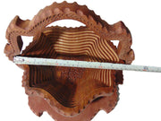 Leaf cutting Wooden Bowl Collapsible Basket