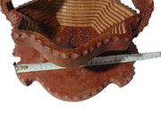 Leaf cutting Wooden Bowl Collapsible Basket